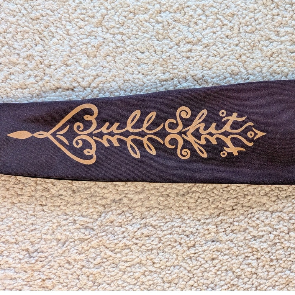 Vintage Rhynecliffe "Bull S*"‎ Novelty Necktie Deep Burgundy Handmade